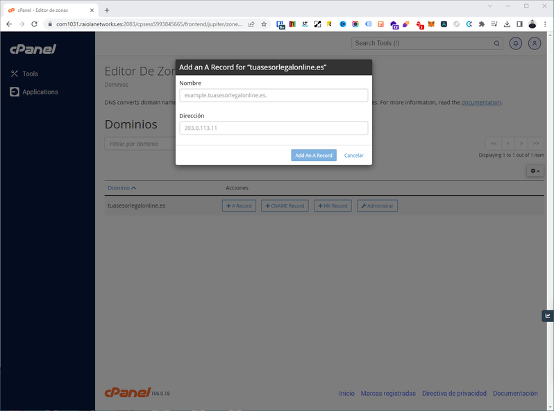 Configurar DNS Y Editar Registros DNS En CPanel