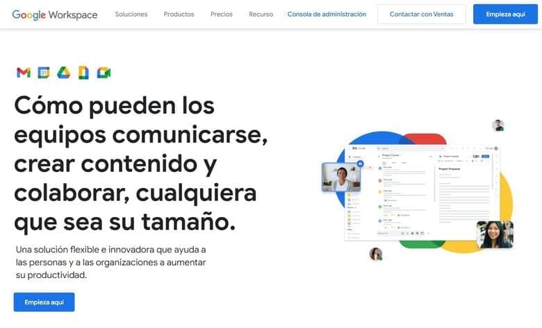 Página web de Google Workspace