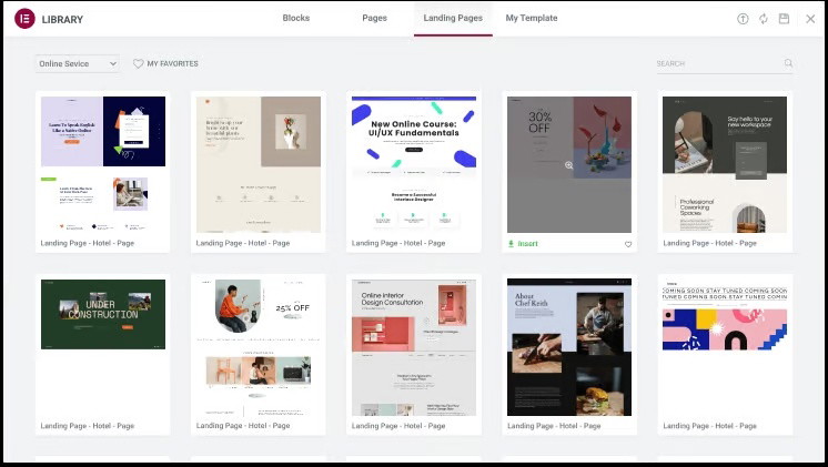 Landing page con el editor de Elementor