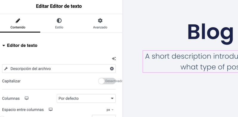 Encabezado de archivo personalizado con dynamic tags