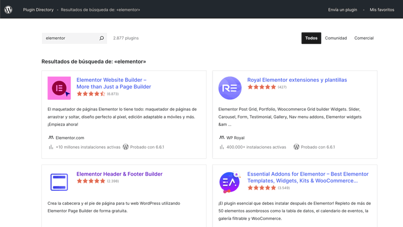 addons de Elementor