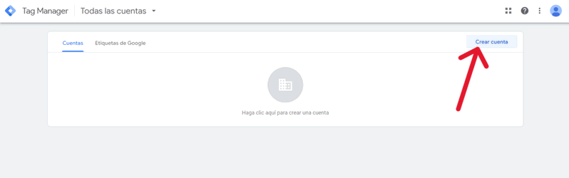 Crear cuenta de Google Tag Manager