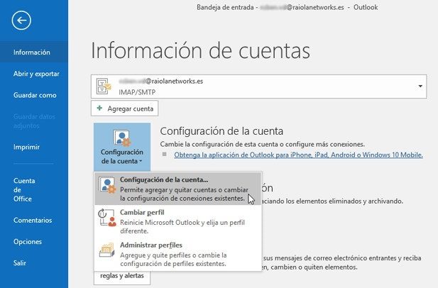 configurar correo outlook