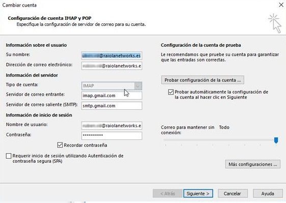 configurar correo outlook