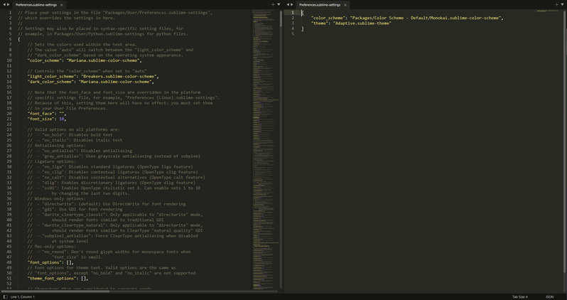 Configuración de Sublime Text.