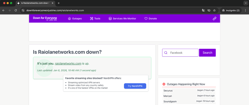 Comprobar si una web está caída con Down For Everyone Or Just Me