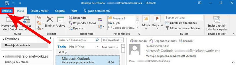 editar configurar outlook