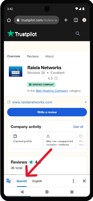 Traducir una página web en Android