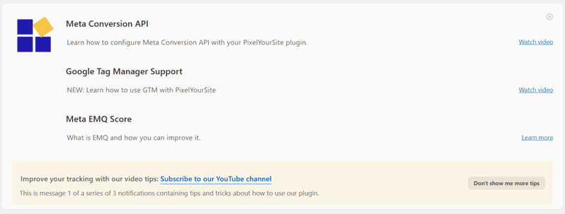 Documentación oficial de ayuda de PixelYourSite en WordPress