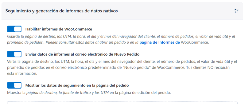 Configuración específica de informes para WooCommerce en PixelYourSite