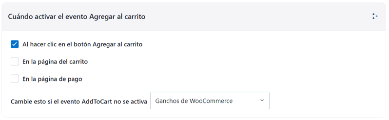 Configuración evento de carrito en PixelYoourSite