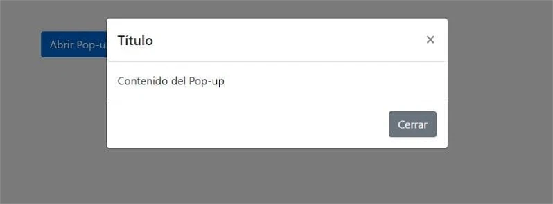 Ejemplo de pop-up o ventana emergente
