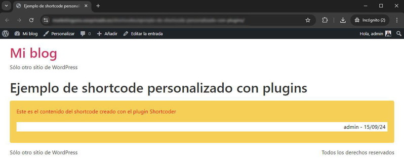 Cómo crear un shortcode personalizado con parámetros con un plugin