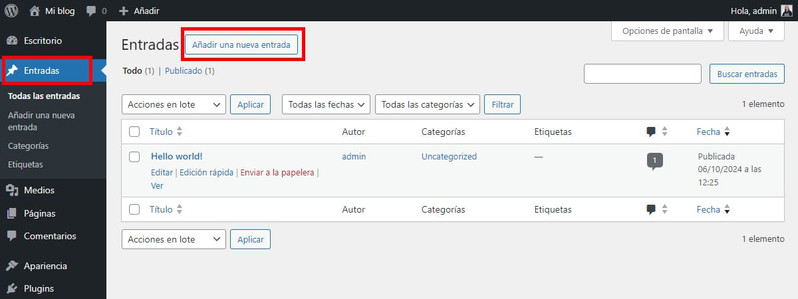 Cómo crear un post en WordPress.