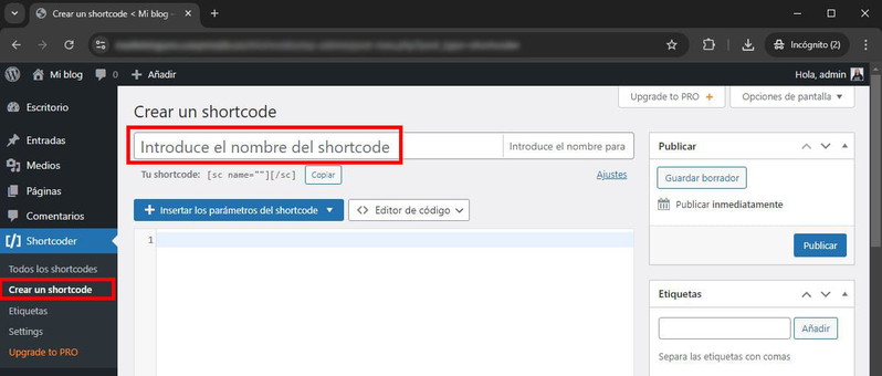 Crear shortcode en WordPress con plugins