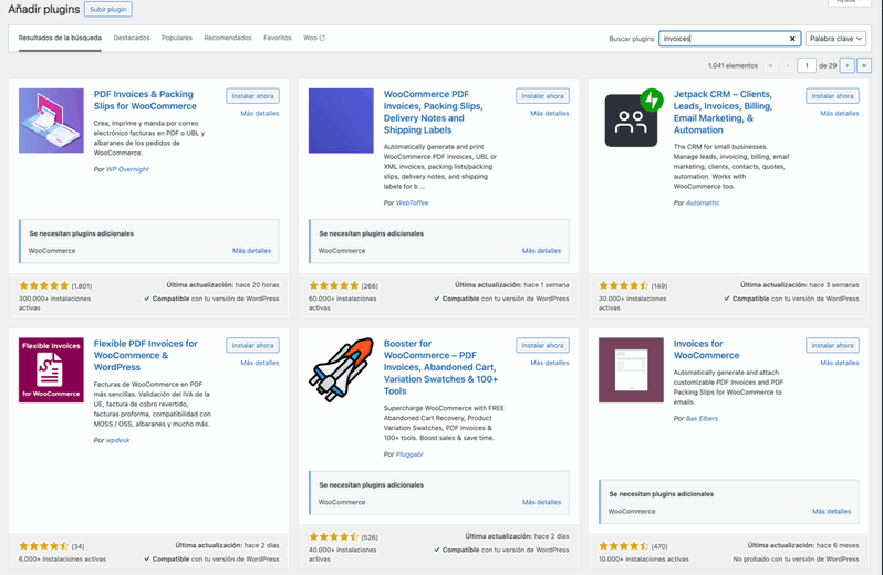 Plugins de facturación WooCommerce