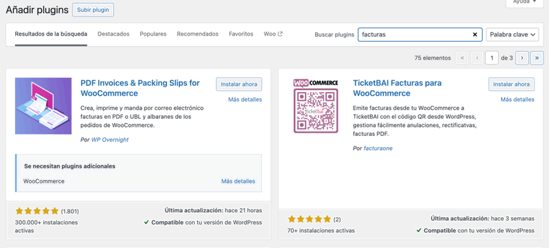Instalación y activación de WooCommerce PDF Invoices & Packing Slips