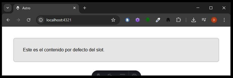 Componente de Astro.js con contenido por defecto para el slot
