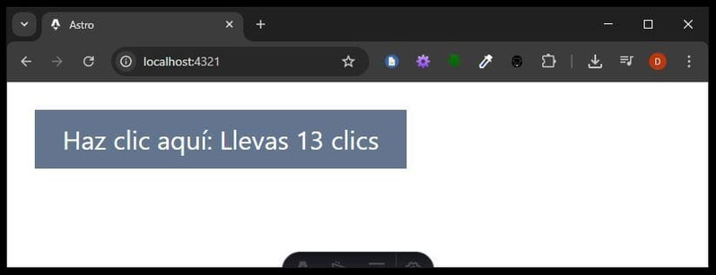 Ejemplo de componente de React en Astro