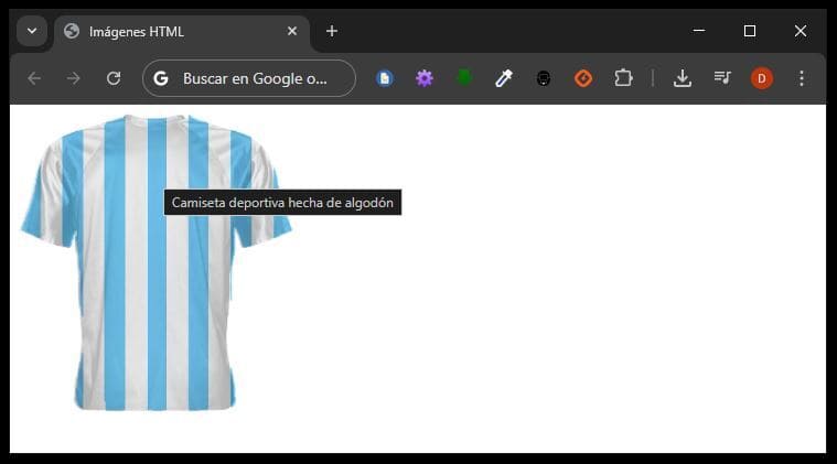 Atributo title para añadir un texto adicional a la imagen al pasar por encima el cursor