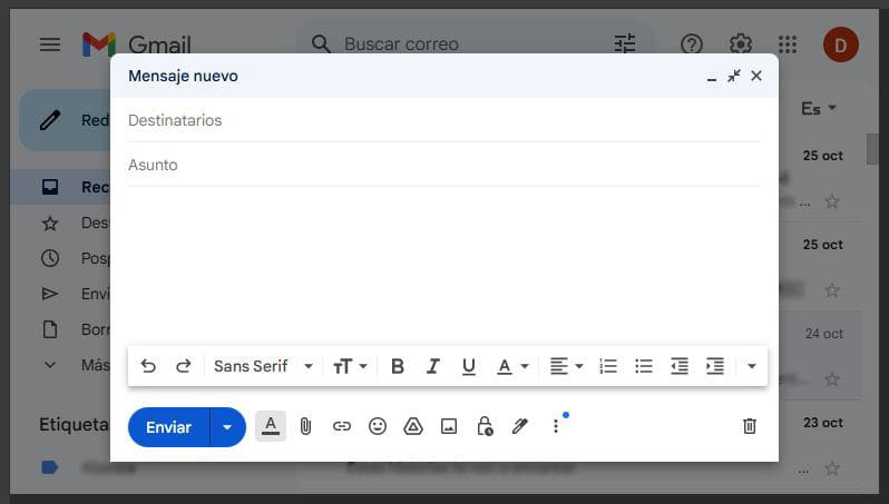 Editor WYSIWYG en Gmail