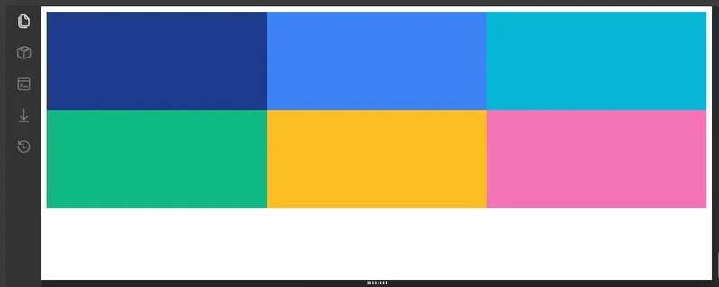 Estructura de 3 filas y 2 columnas creada con Grid de CSS