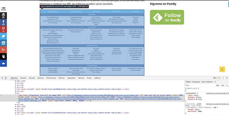 Inspector de elementos max width