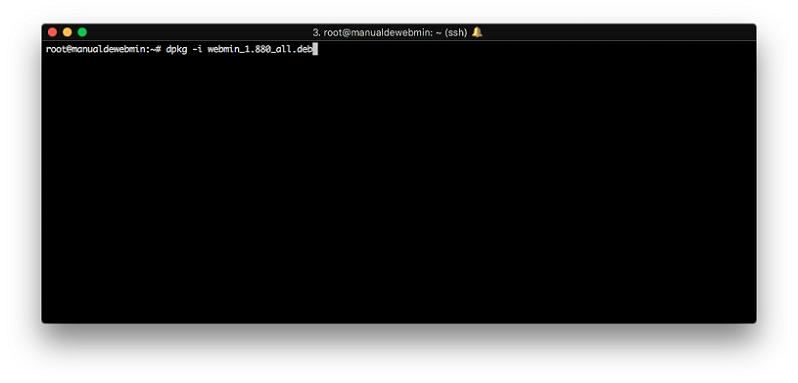 Instalar Webmin en Debian 9 stretch - Paso 4 - Instalar el .DEB de Webmin