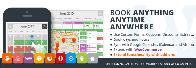 Captura de un calendario del plugin de reservas PinPoint Booking Calendar 