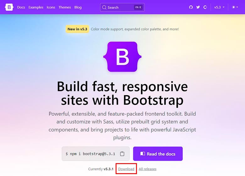 Puedes descargar Bootstrap desde su web oficial.