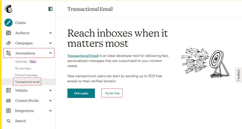 Cómo activar el envío de correo electrónico transaccional en Mailchimp a través de Mandrill