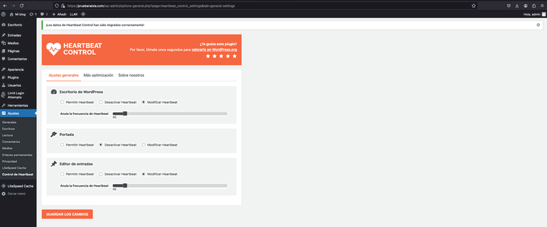 Gestionar el API Heartbeat con Heartbeat Control
