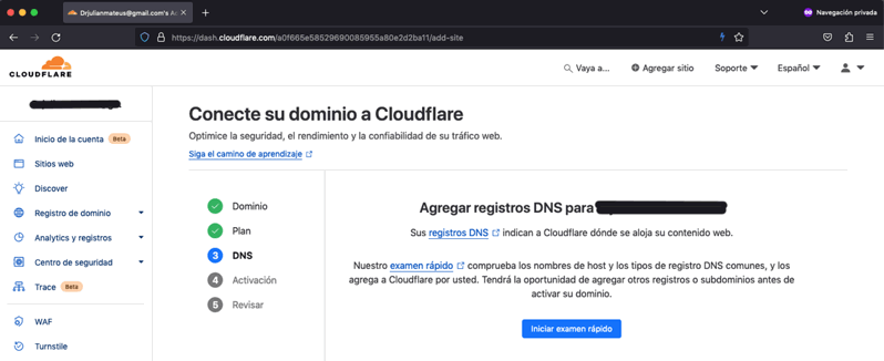 Analizar los registros DNS con Cloudfare