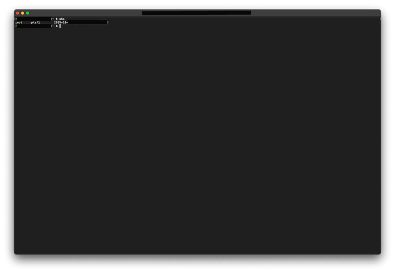 Ejemplo de uso del comando who