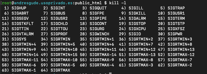 Comando kill de Linux