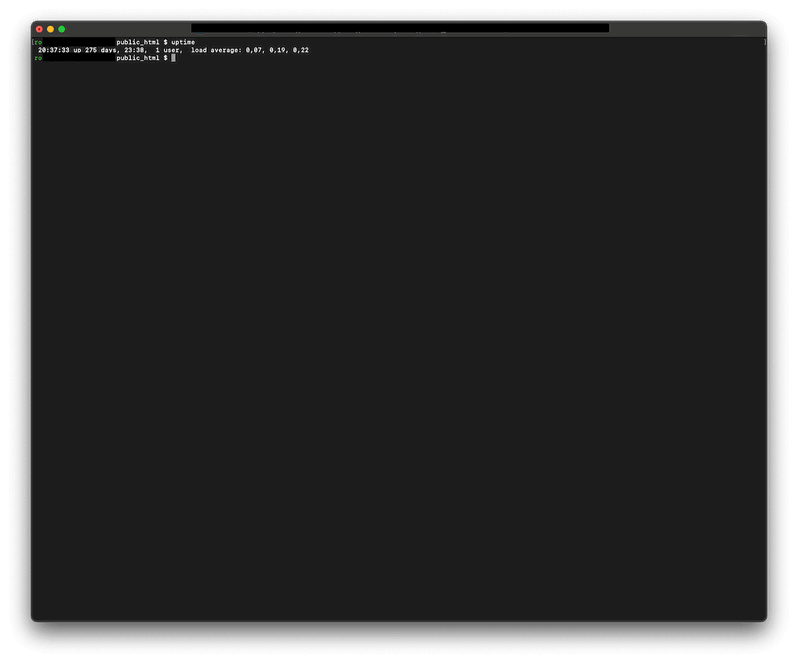 Ejemplo de uso del comando uptime