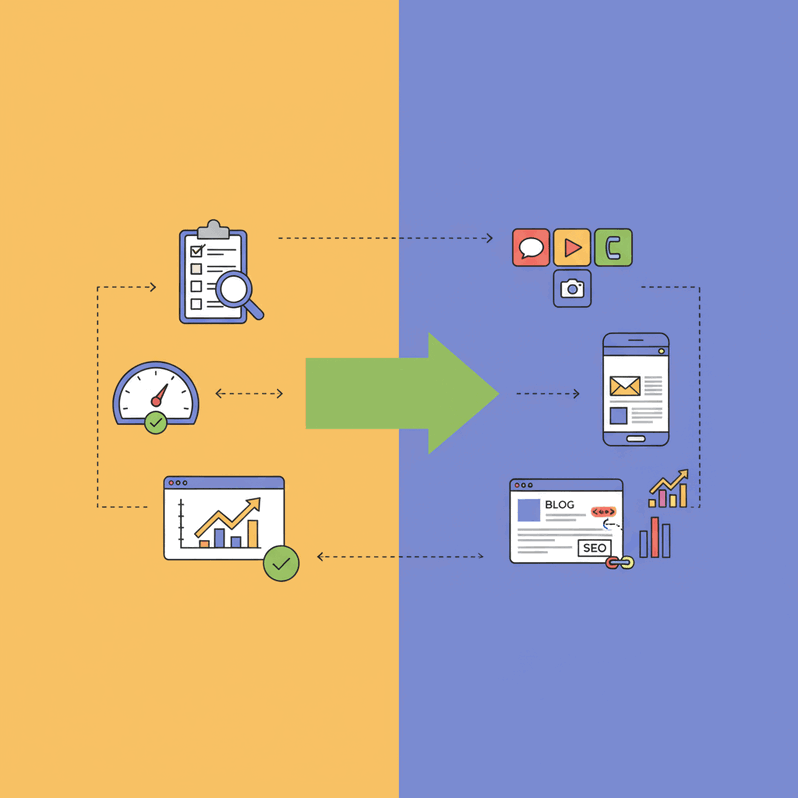 Ilustración del marketing y crecimiento de una tienda online