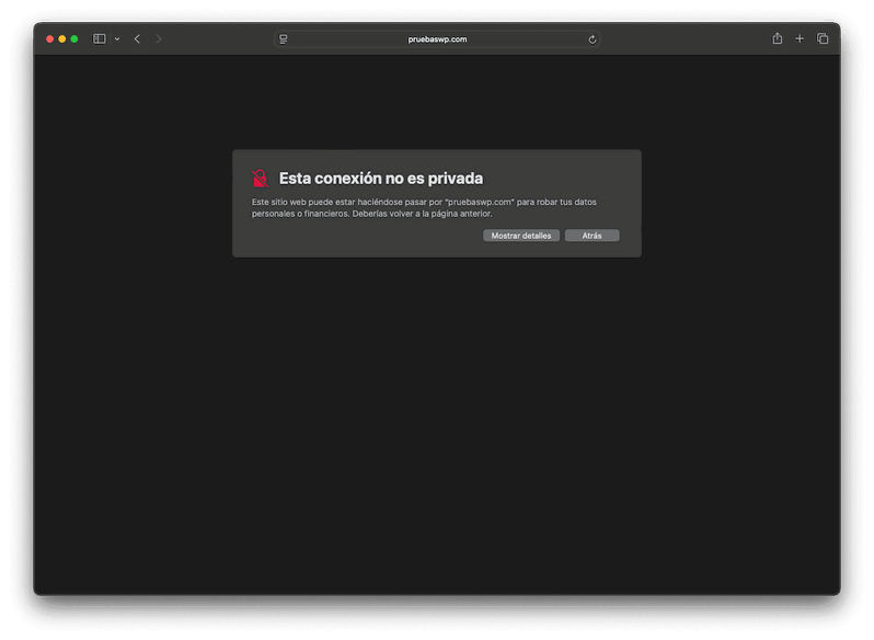 La conexión no es privada en Safari