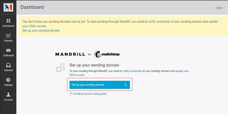 Añadir un dominio en Mandrill para realizar el envío de correo electrónico