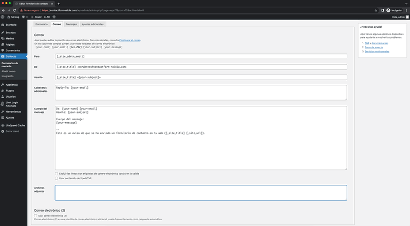 Respuesta automática contact form 7