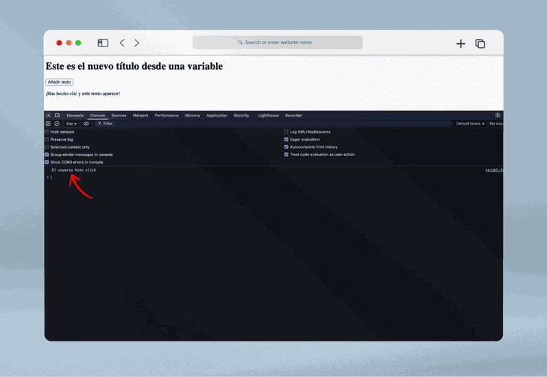 Debug en JavaScript con console.log Uso de console.log en JavaScript para depurar código