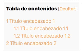 ejemplo tabla de contenidos