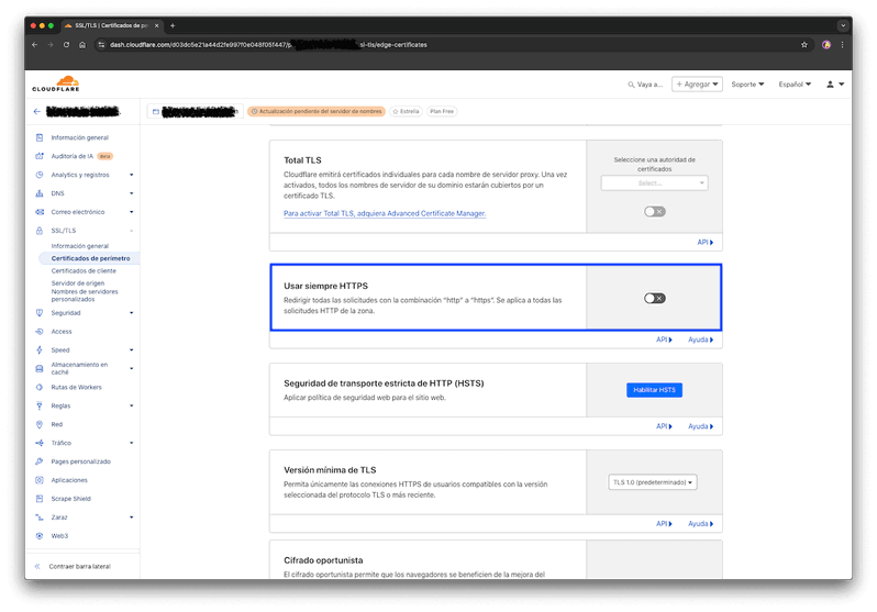 Uso de HTTPS para evitar err_too_many_redirects