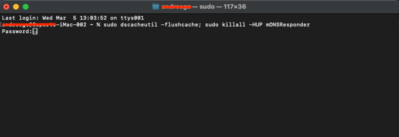 Purgar la caché DNS en Mac para solucionar err_connection_timed_out