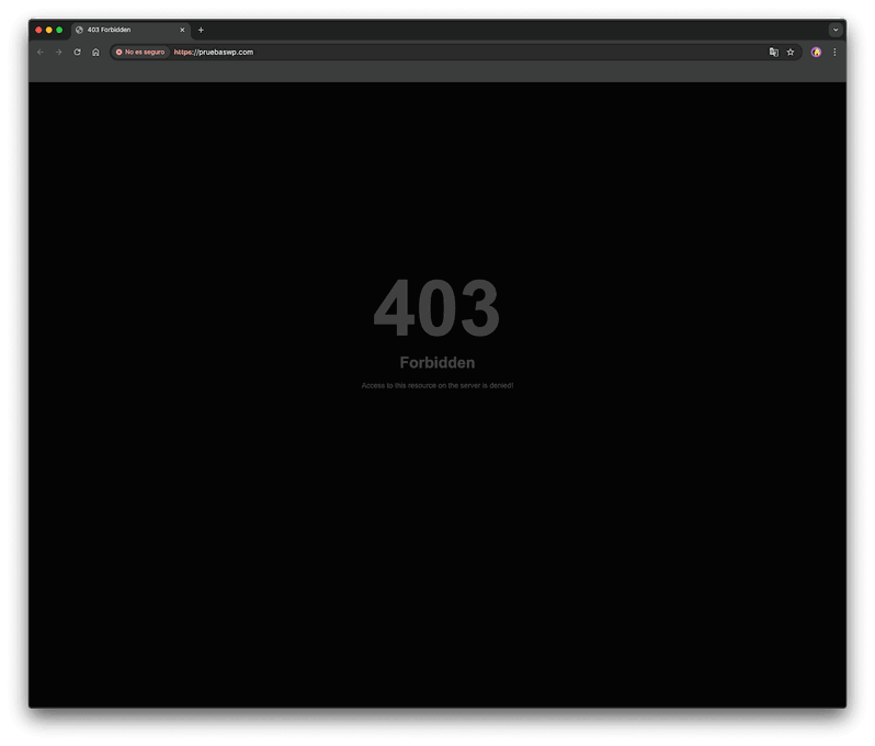 Error 403 Forbidden en navegador