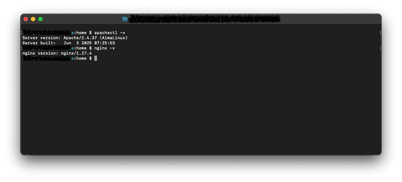 comprobar la versión del servidor web utilizado desde terminal