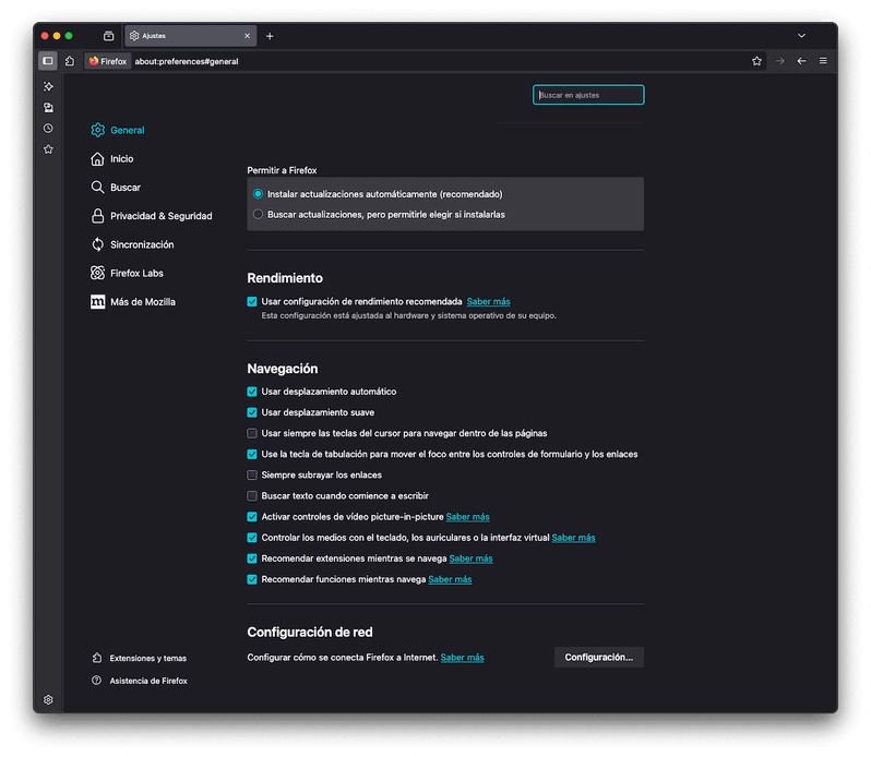 Desactivar VPN o Proxy en Firefox para solucionar error 501