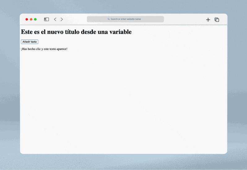 Eventos en JavaScript con addEventListener Evento click en JavaScript mostrando texto dinámico