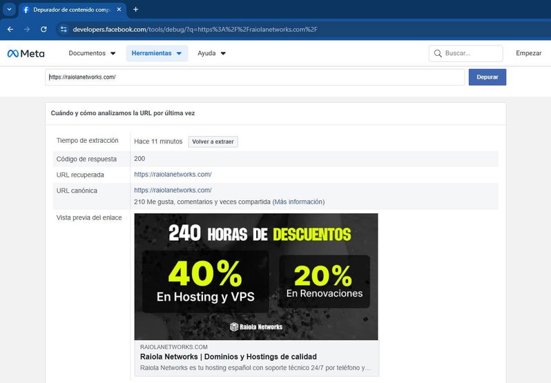 Análisis y vista previa de una URL escaneada con el Depurador