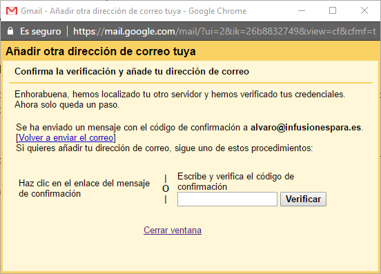 añadir dirección gmail